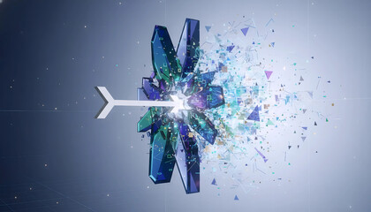 Breakthrough Momentum | Shattered Crystal & Forward Motion | Innovation & Disruption Symbolism

