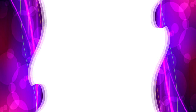 Elegant purple and white frame with floral accents and a soft, blurred background