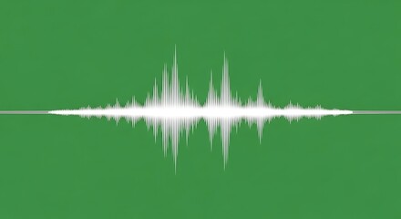 鮮やかな緑背景に浮かび上がる白い波形模様が、デジタルサウンドの鼓動を表現する