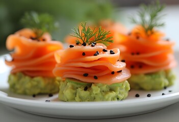 Elegant Smoked Salmon and Avocado Mousse Appetizers for Holiday Gatherings