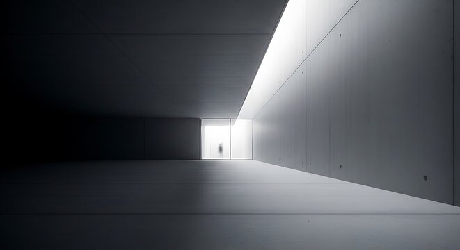 ミニマリスト建築の空間 美しい光と影 白い壁のテクスチャ 深遠な雰囲気
