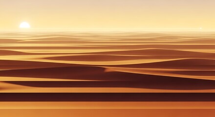 穏やかな日没時 砂漠の波紋が広がり 黄金色の光が柔らかく包み込む美しい風景