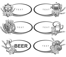 Beer labels and icon set. Collection icon beer. Vector