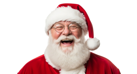 Joyful santa claus laughing heartily, a classic symbol of christmas spirit