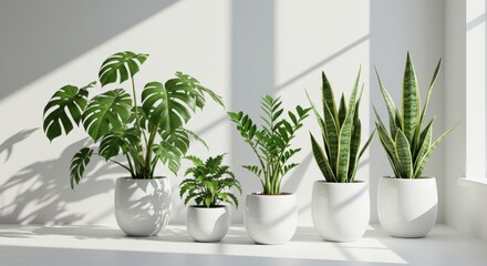 Indoor greenery arrangement on sunny window sill for home decor inspiration