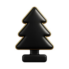PNG Minimalist black Christmas tree illustration.
