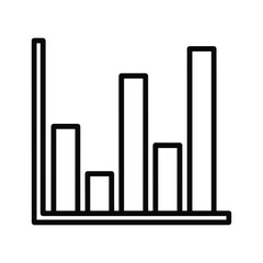 Bar chart icon representing data analysis and financial growth, isolated on