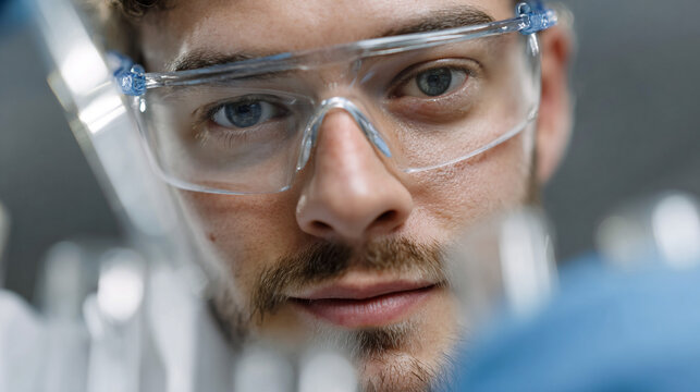 Close-up of a scientist in a laboratory. - Powered by Adobe