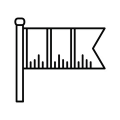 Flag icon with sound wave pattern isolated on