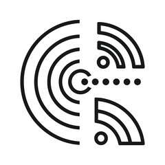 Abstract circular graphic representing signal or connection isolated on