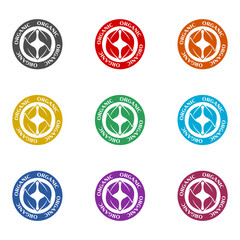 Organic icon isolated on white background. Set icons colorful