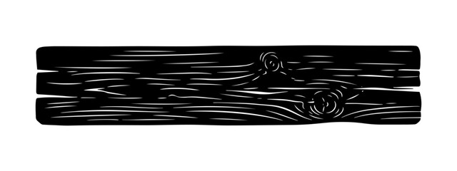 Rustic Wood Plank Vector Illustration with Grain and Knots.