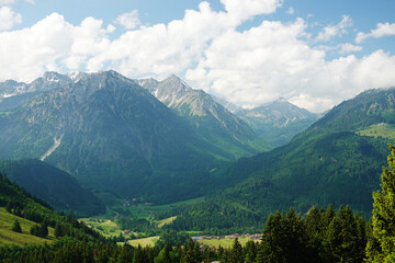 The view from the trekking route to Sarstein mountain, Upper Austria region	