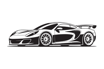 Naklejka premium Sleek sports car illustration with aerodynamic design