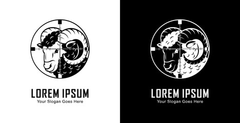 The logo design is in the shape of a sheep's head which is in the shot