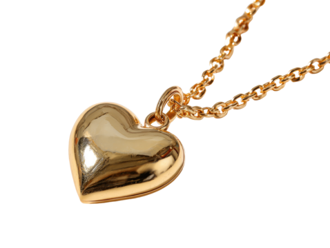 Gold heart pendant necklace
