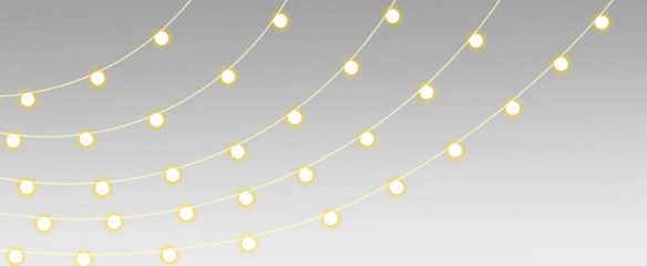 Parallel Curved String Lights Overlay – Warm White Festive Garland for Elegant Celebration Design