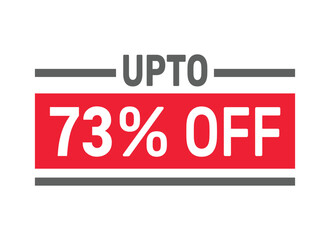 Up to 73% Off sale offer text design icon vector illustration