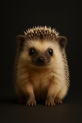 Baby hedgehog studio portrait with soft quills (JPEG 300DPI 7200x10800)