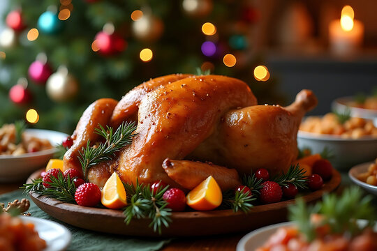 Delicious roasted turkey centerpiece for a festive holiday meal