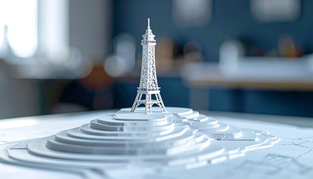 Miniature Blackpool Tower Model on a Tabletop Display.