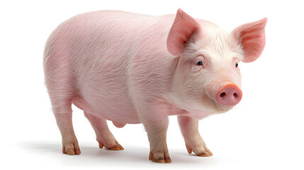 Pink Pig stands in bright studio light. This is suitable for product promotion, digital advertising, or educational materials.