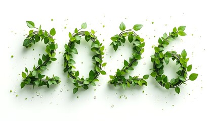 2026 New Year Foliage Art Lush Green Celebration Design