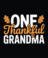 Thankful Grandma Minimal Family Typography Artwork For Apparel And Digital Prints