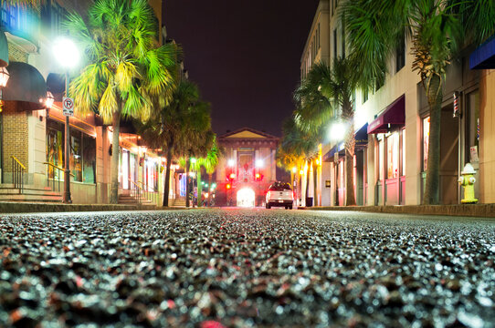 View along Market Street towards the Confederate Museum in Downtown Charleston, South Carolina
