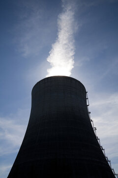 One of the cooling towers at Satsop, an nuclear reactor site near Elma, Washington, now providing non-nuclear energy. 