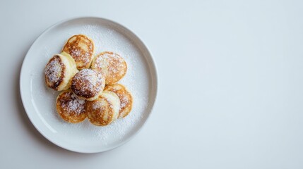 Poffertjes Dutch Mini Pancakes with Powdered Sugar