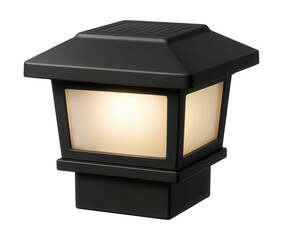 Black solar post cap light ideal for illuminating fence posts around homes.