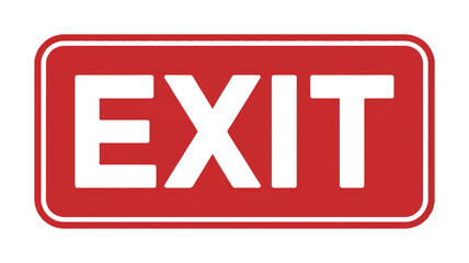 Clear and Bold Exit Sign Design Guiding People with a Red and White Rectangular Icon for Easy Navigation and Safety