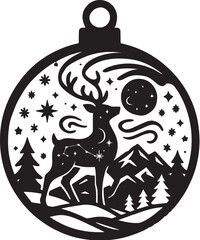 Reindeer Constellation Galaxy Christmas Ornament ? Papercut Silhouette Design.eps