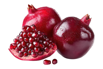 Pomegranate Half with Juicy Seeds, Rich in Antioxidants