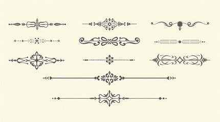 Classic ornamental horizontal page dividers and text flourishes