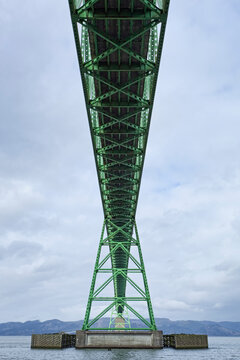 Astoria-Megler Bridge, a steel girder continuous truss bridge spanning the Columbia River 