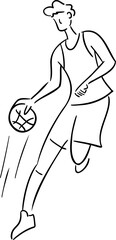 Man playing basketball