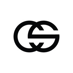 Modern Black and White Interlocking Initials CS Monogram Logo