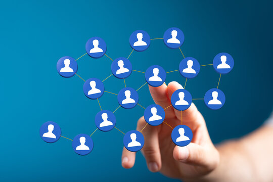 Concept of the human network, the connections between people, teamwork, business partnership and support.