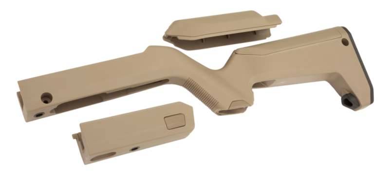 Lightweight brown polymer stock for a rifle