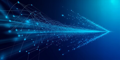 Abstract Digital Network With Glowing Lines And Nodes AI Concept