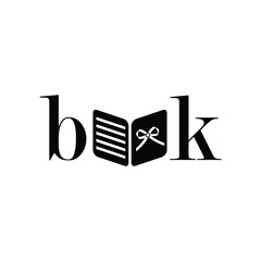 Stylized Book Wordmark Logo with Open Book Icon