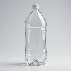 Empty plastic bottle isolated on white background, ready to be filled with your favorite beverage. 2 liter bottle