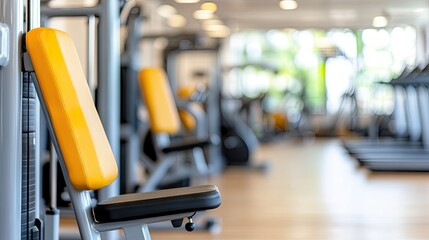 Fototapeta premium Invigorating gym atmosphere with modern fitness equipment promoting a healthy lifestyle