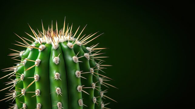 Close-up exploration of intricate cactus spines highlighting natural beauty against a lush dark backdrop