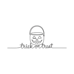 Simple halloween trick or treat bucket drawing