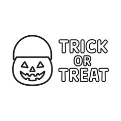 Simple halloween trick or treat jack o lantern outline