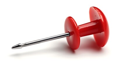 Ergonomic Red Push Pin with Durable Metal Point for Secure Document Fastening and Versatile Display Boards