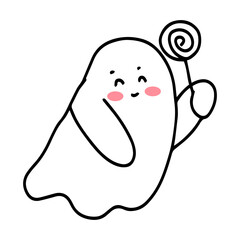 Charming Cute Ghost Illustrations for Halloween and Spooky Themes. halloween ghost
